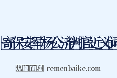 寄保安军杨公济判官近义词是什么意思的图片